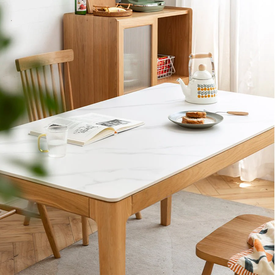 Seattle Solid Oak Dining Table with Ceramic Top - Image 6