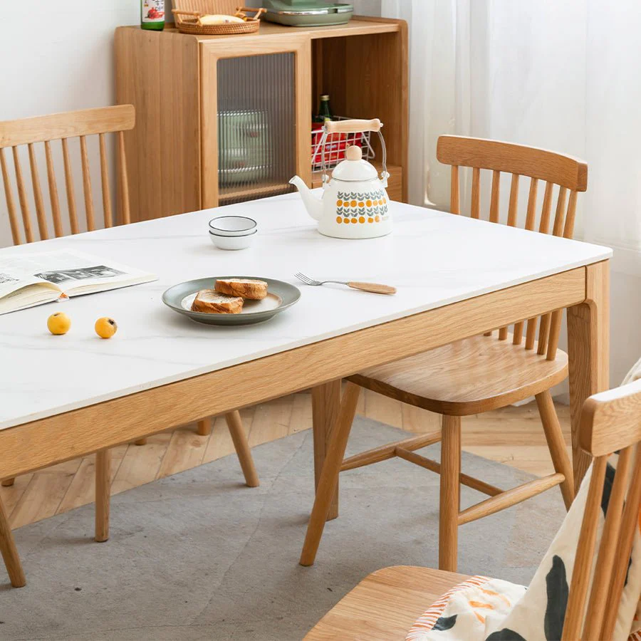 Seattle Solid Oak Dining Table with Ceramic Top - Image 8