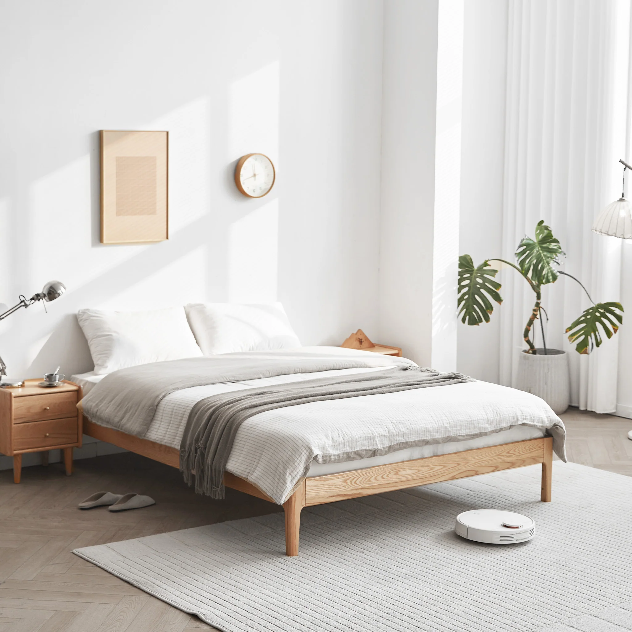 Seattle Solid Oak Platform Bed Frame - Image 2