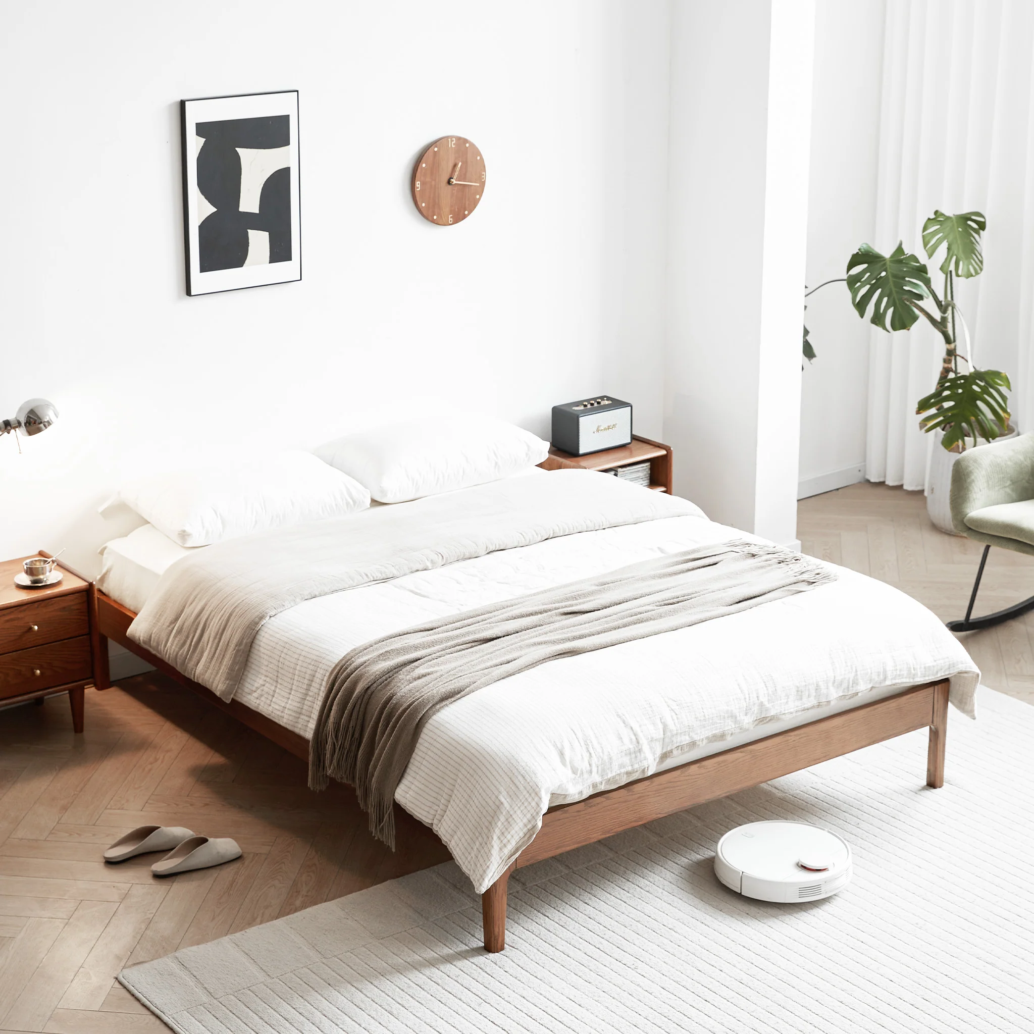 Seattle Solid Oak Platform Bed Frame - Image 9