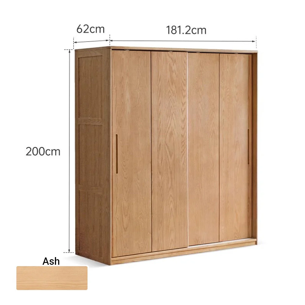 Siena Solid Ash Sliding Door Large Wardrobe - Image 10
