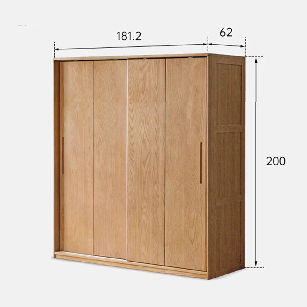 Siena Solid Ash Sliding Door Large Wardrobe - Image 11