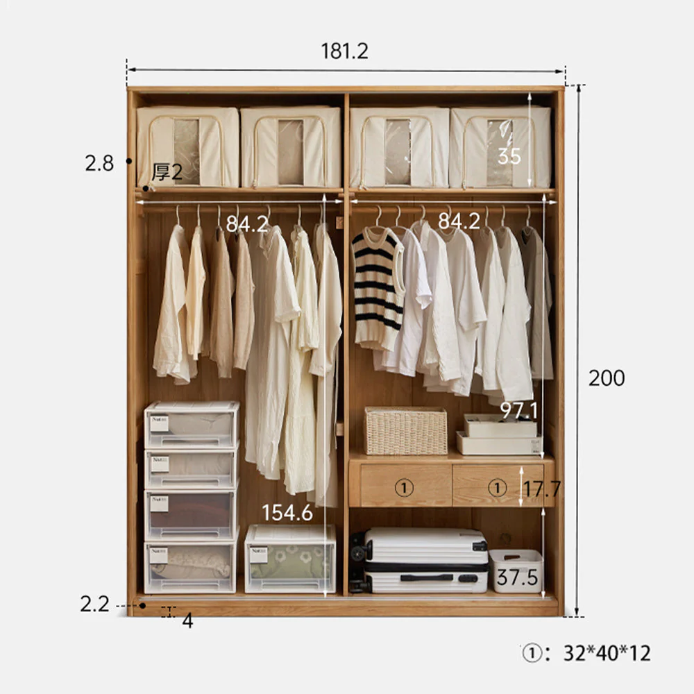 Siena Solid Ash Sliding Door Large Wardrobe - Image 12