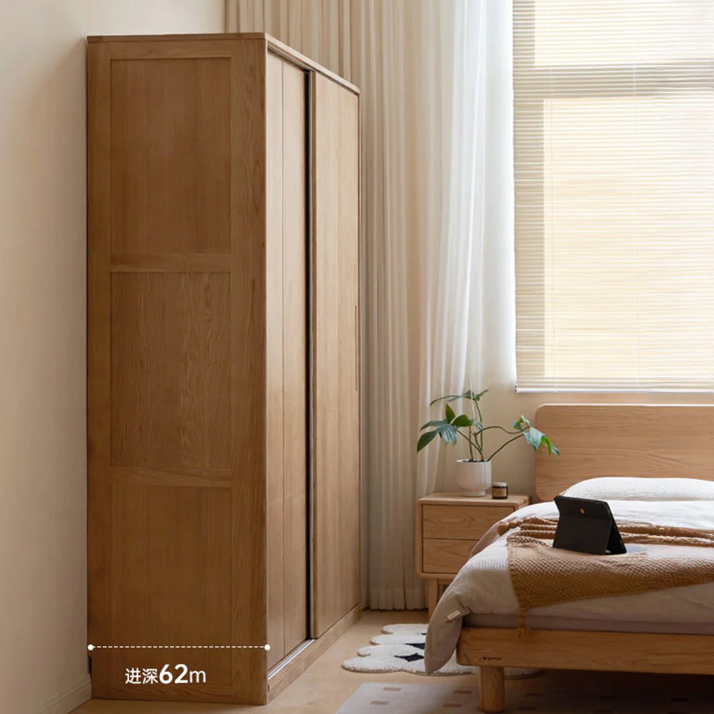Siena Solid Ash Sliding Door Large Wardrobe - Image 3