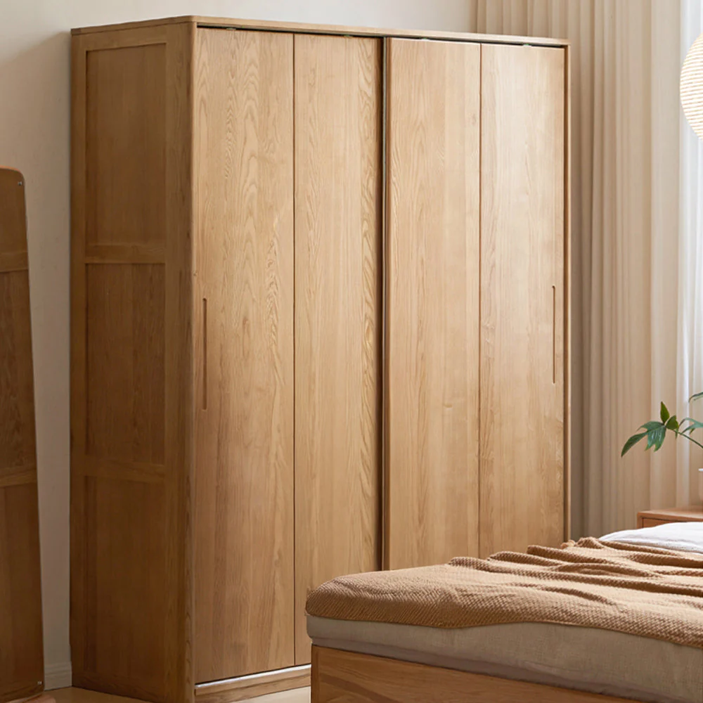 Siena Solid Ash Sliding Door Large Wardrobe - Image 4