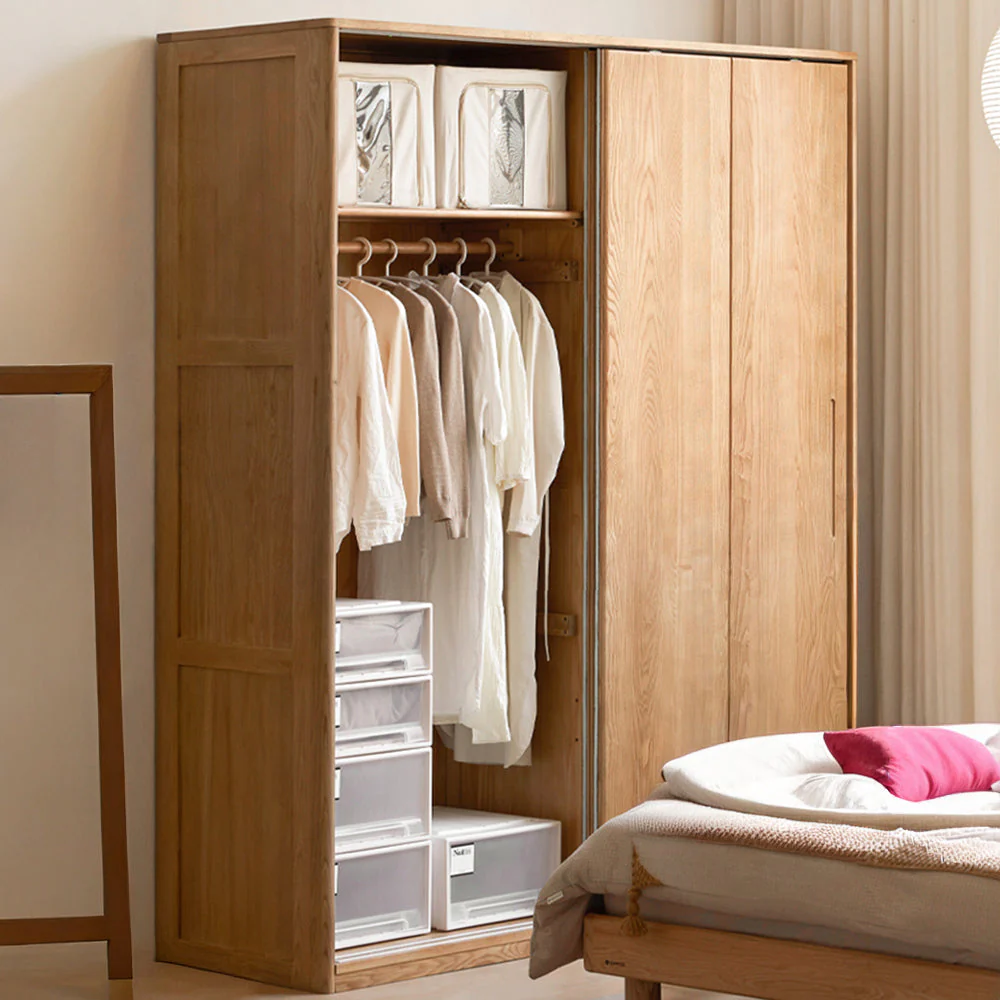 Siena Solid Ash Sliding Door Large Wardrobe - Image 5