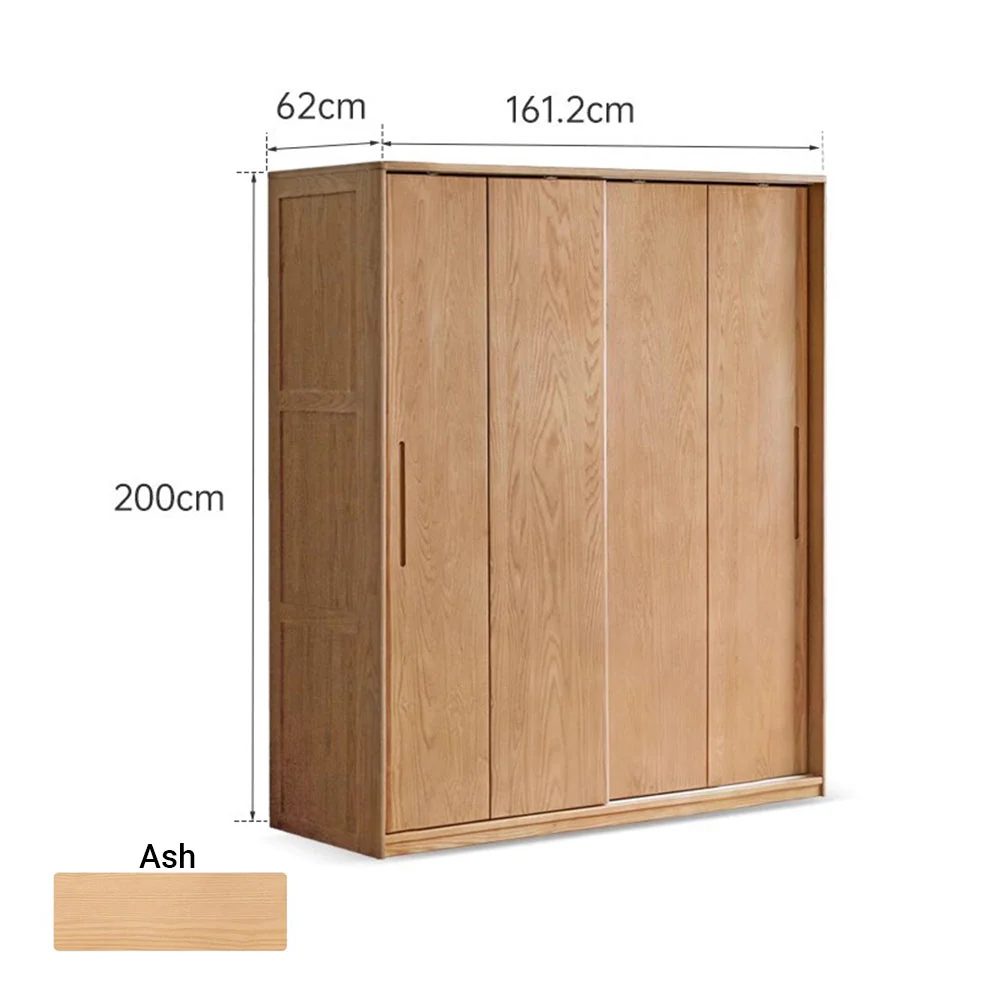 Siena Solid Ash Sliding Door Large Wardrobe - Image 9