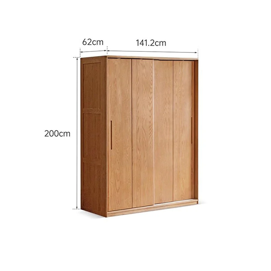 Siena Solid Oak Sliding Door Large Wardrobe - Image 4
