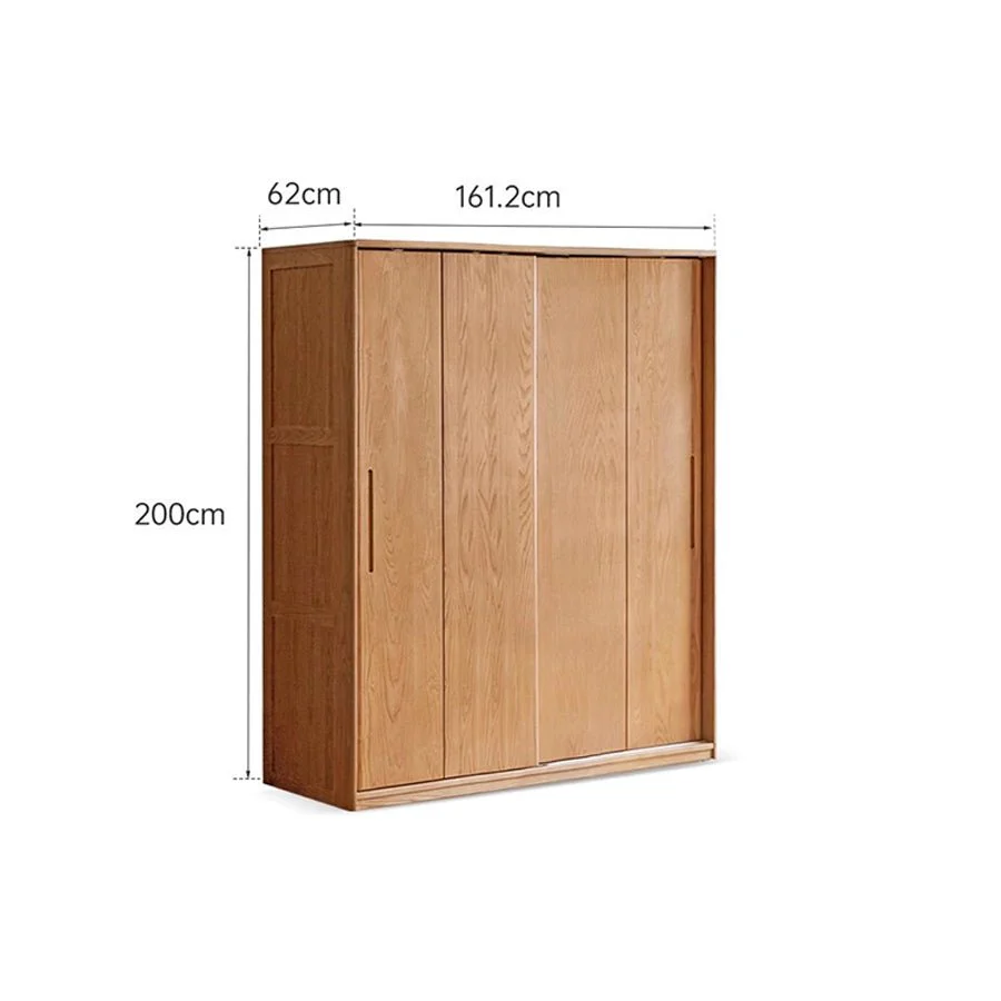Siena Solid Oak Sliding Door Large Wardrobe - Image 5