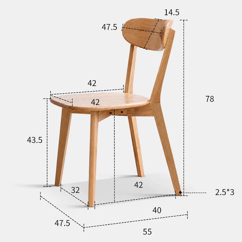 Sion Natural Solid Oak Dining Chair - Image 6