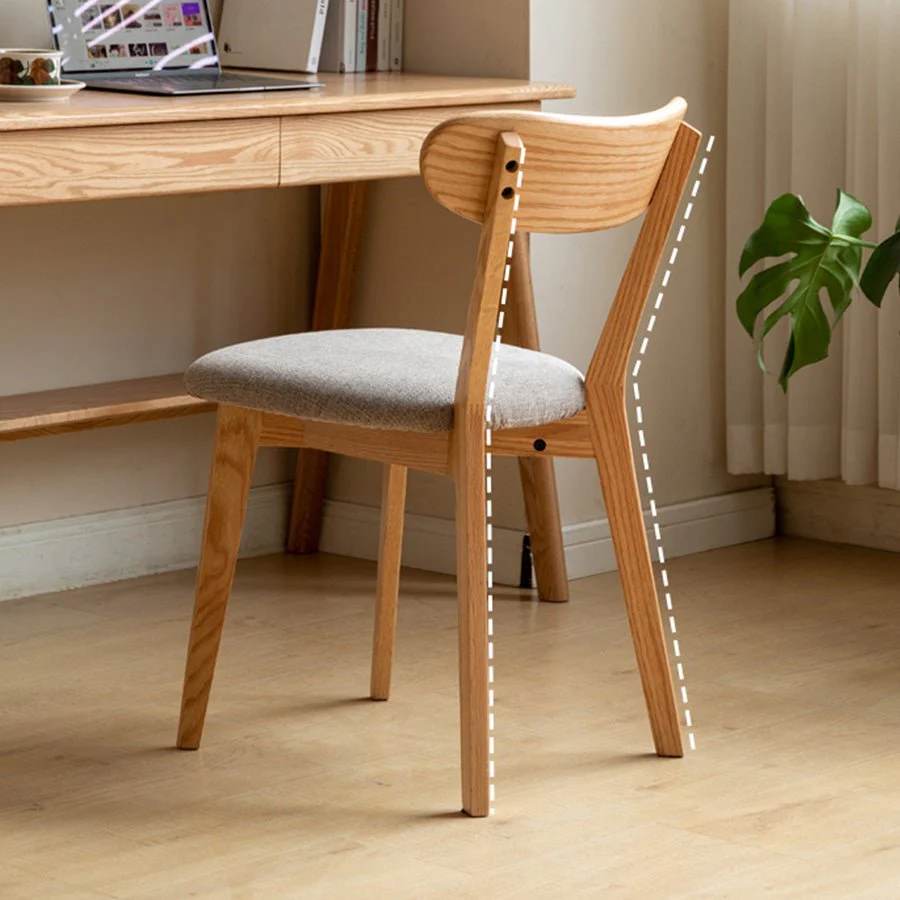 Sion Natural Solid Oak Dining Chair with Cushion - Image 2