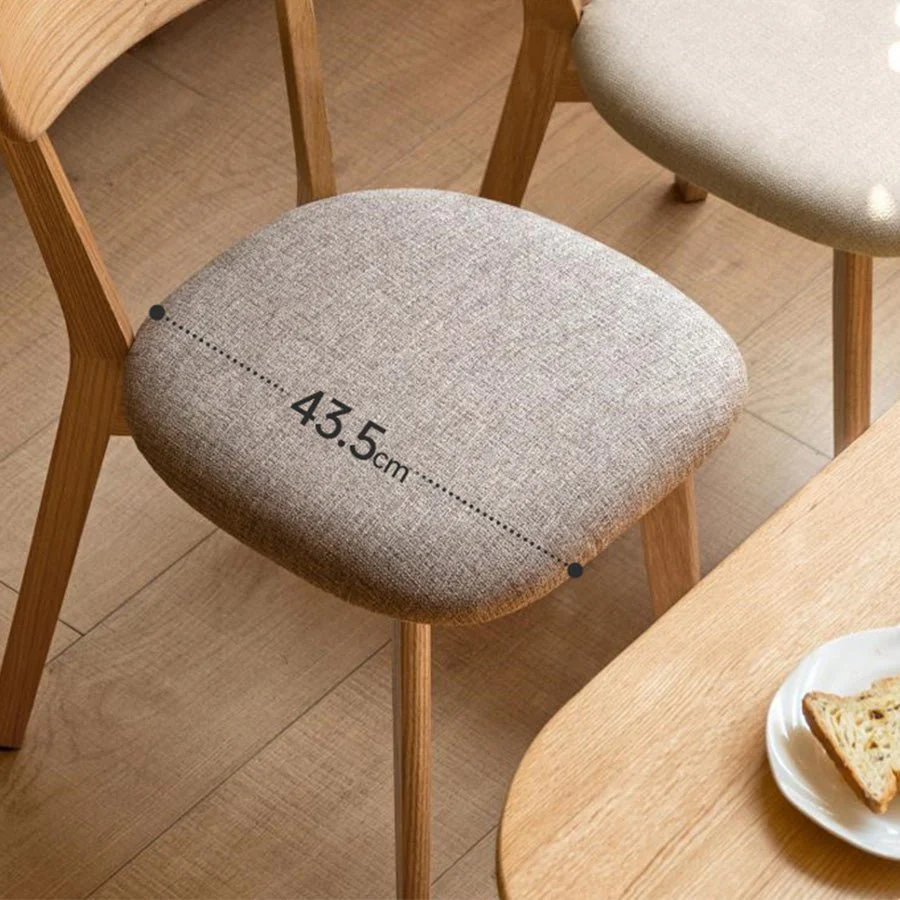 Sion Natural Solid Oak Dining Chair with Cushion - Image 4
