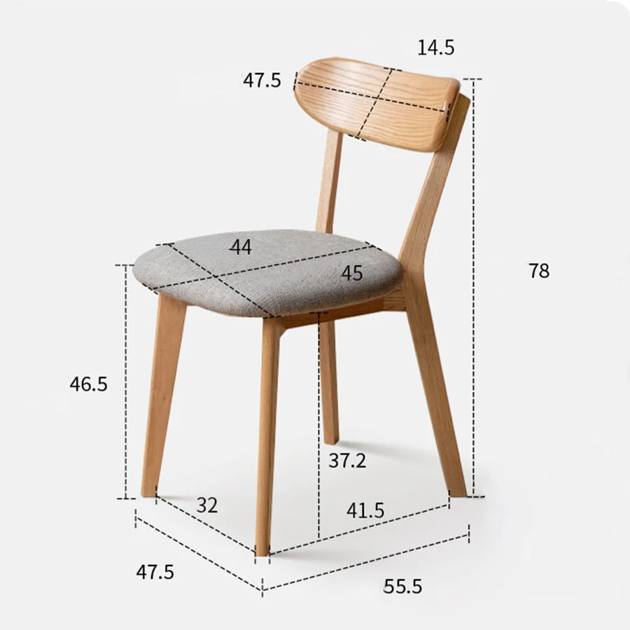 Sion Natural Solid Oak Dining Chair with Cushion - Image 8