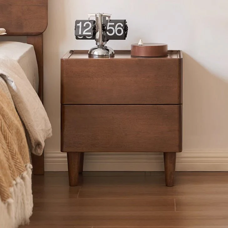 Skara Natural Solid Rubber Wood Bedside Table - Image 14