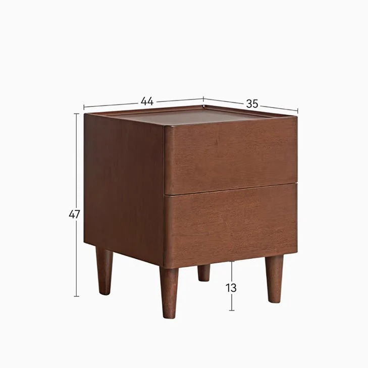 Skara Natural Solid Rubber Wood Bedside Table - Image 15