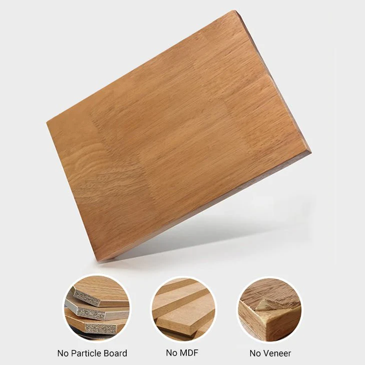 Skara Natural Solid Rubber Wood Bedside Table - Image 8