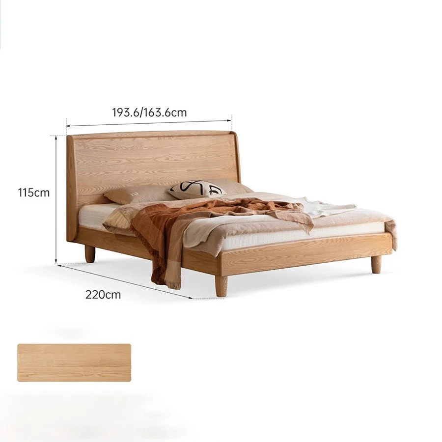 Sofia Natural Solid Ash Bed Frame - Image 6