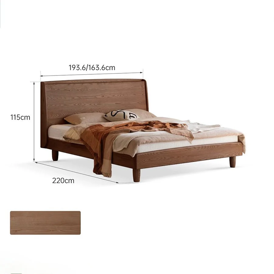 Sofia Natural Solid Ash Bed Frame - Image 7