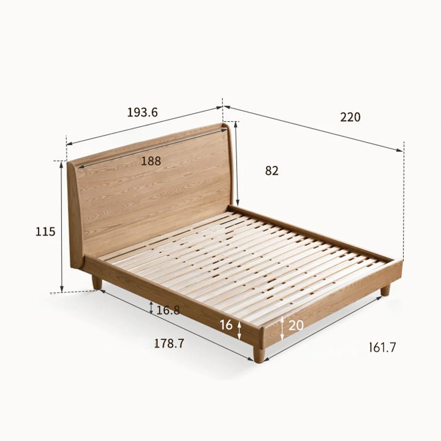 Sofia Natural Solid Ash Bed Frame - Image 8
