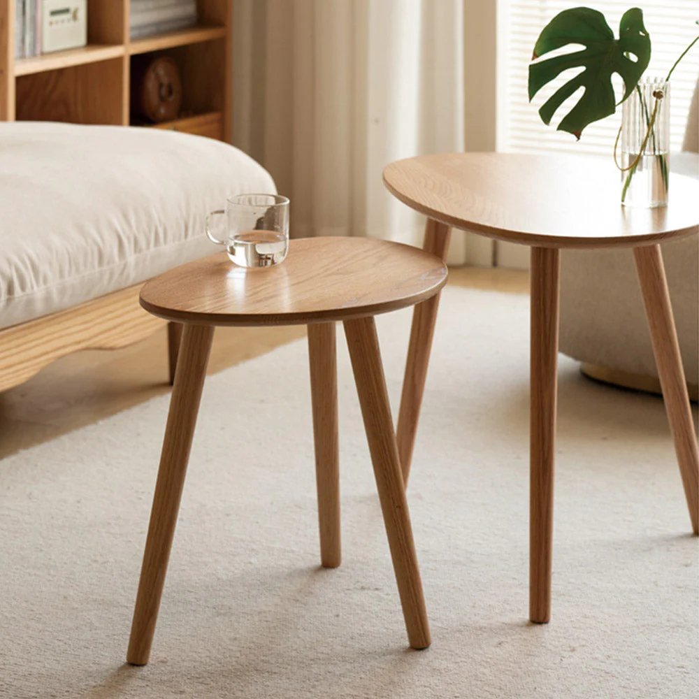 Toffia Natural Solid Oak Coffee Table Set - Image 4