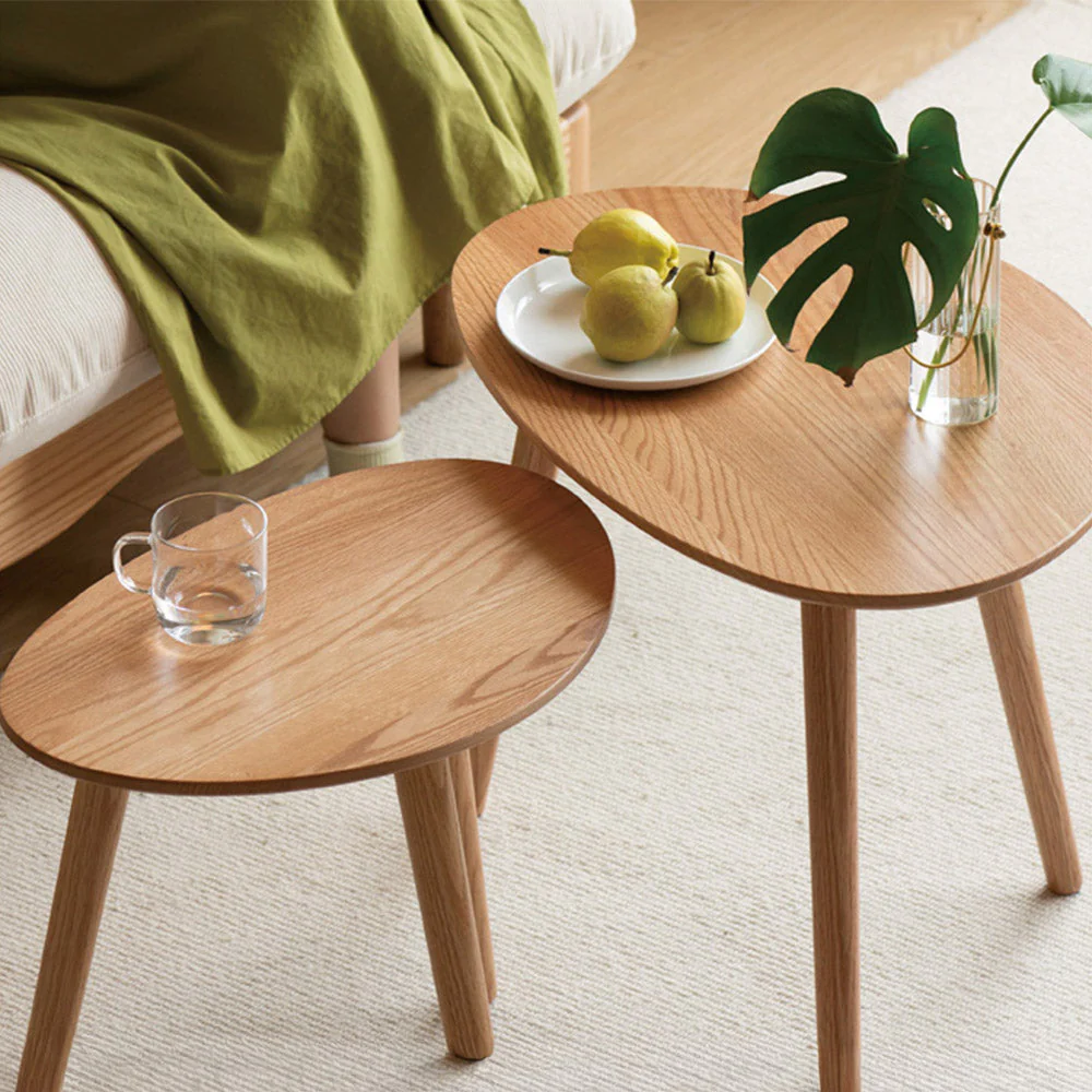 Toffia Natural Solid Oak Coffee Table Set - Image 5