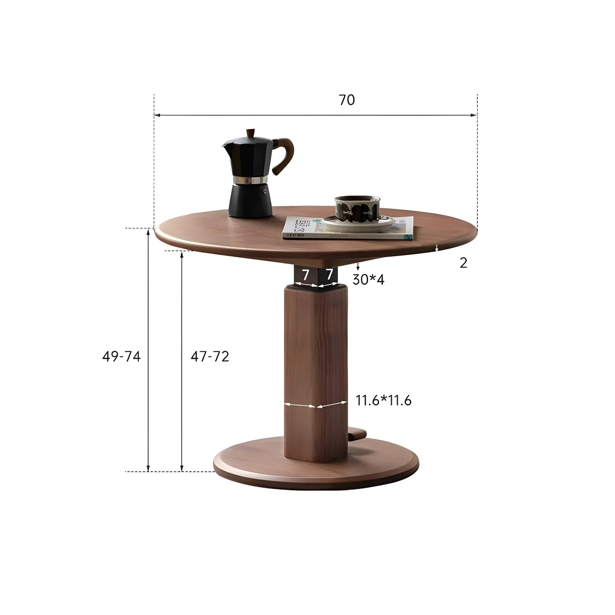 Tome Solid Wood Height Adjustable Coffee Table - Image 10