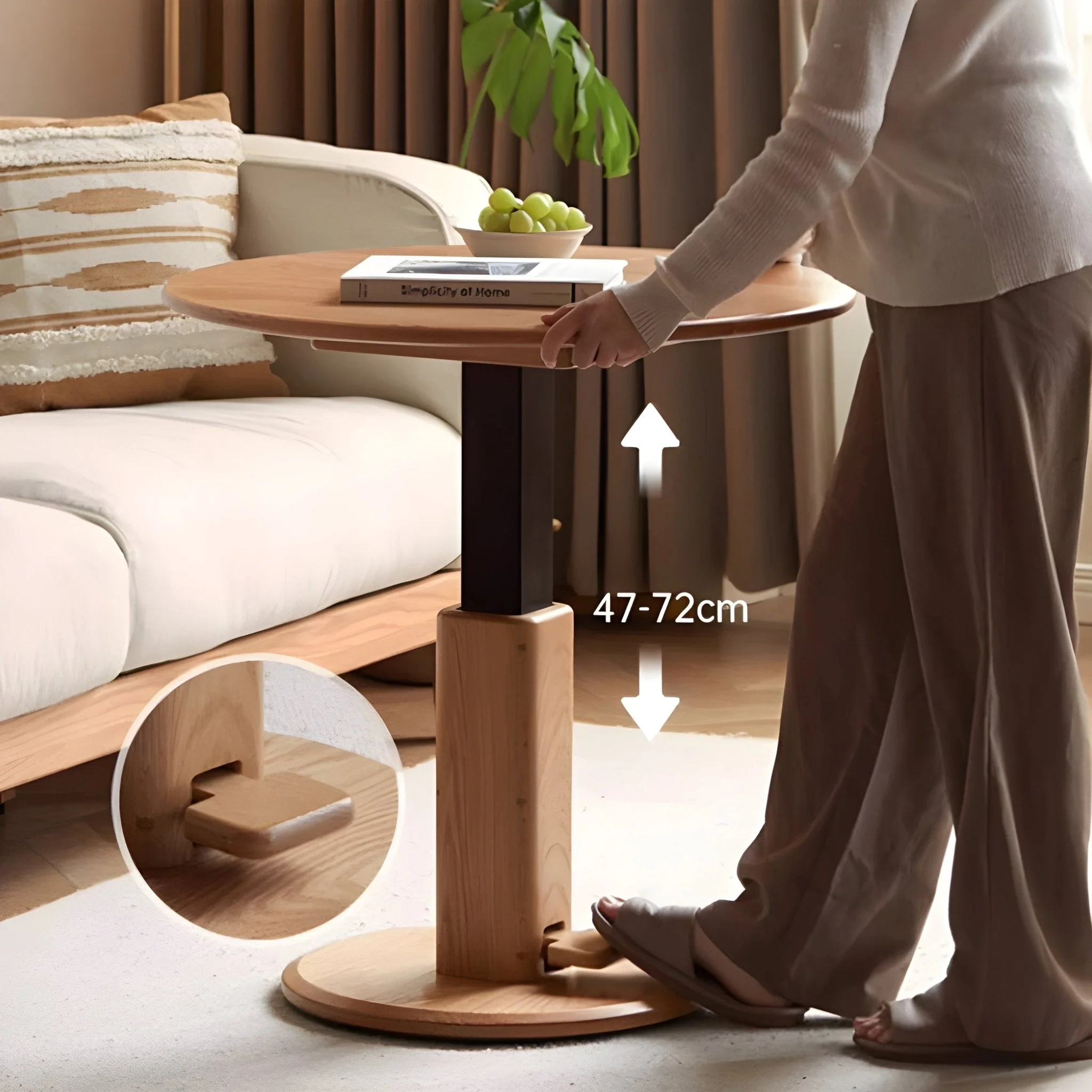 Tome Solid Wood Height Adjustable Coffee Table - Image 3