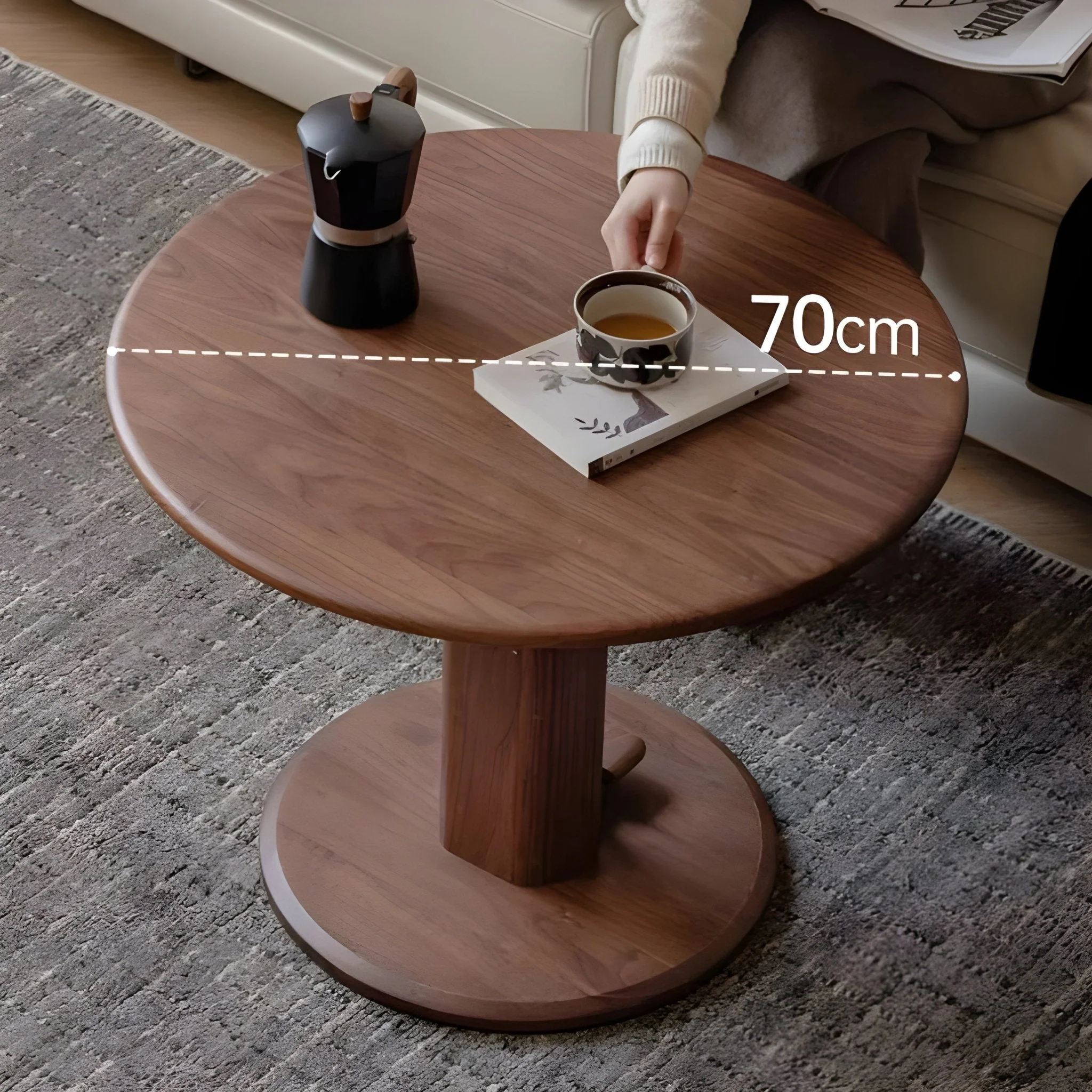 Tome Solid Wood Height Adjustable Coffee Table - Image 7