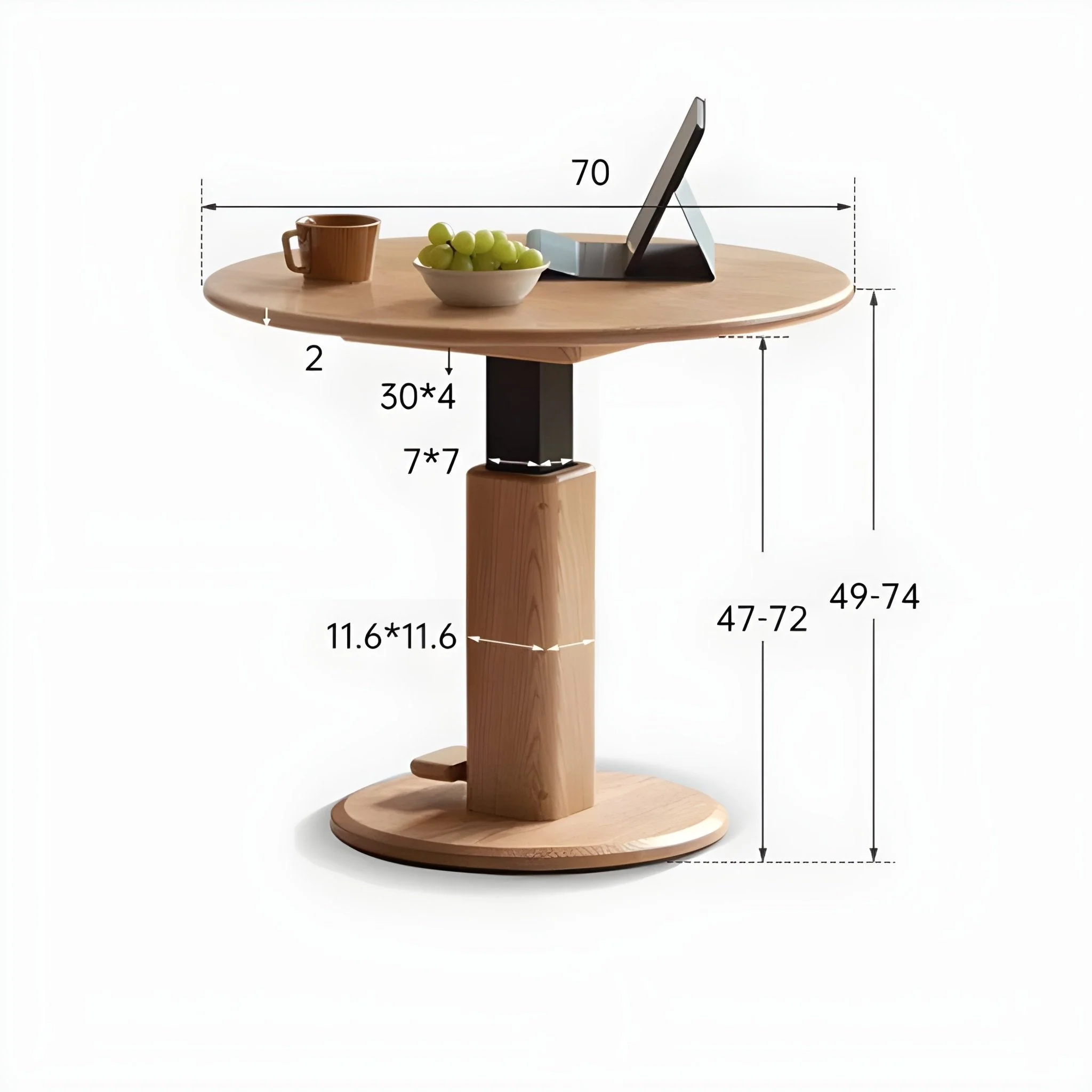 Tome Solid Wood Height Adjustable Coffee Table - Image 9