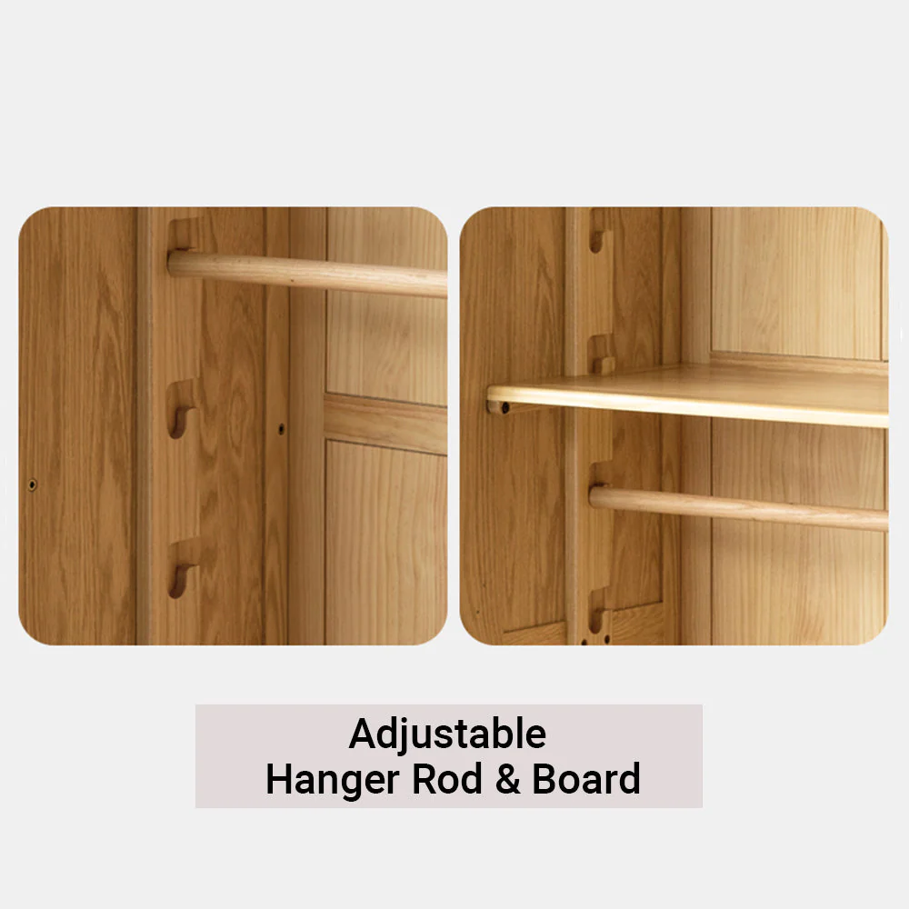 Urban Kidz Natural Solid Oak Wardrobe - Image 10