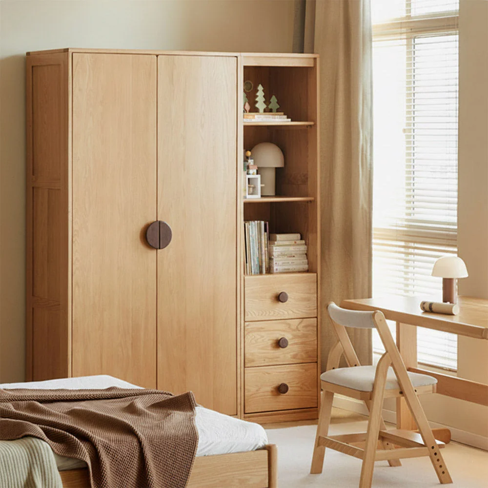 Urban Kidz Natural Solid Oak Wardrobe - Image 5