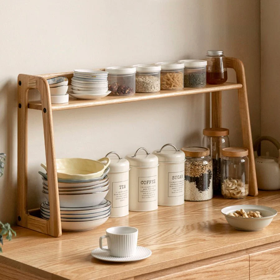 Velten Solid Oak Desktop Shelf - Image 3