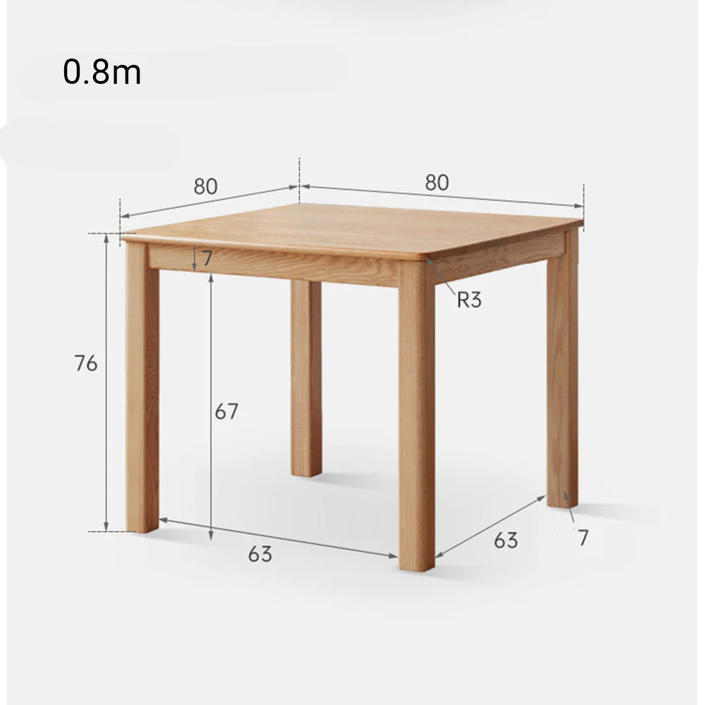 Venice Natural Solid Oak Square Dining Table - Image 10