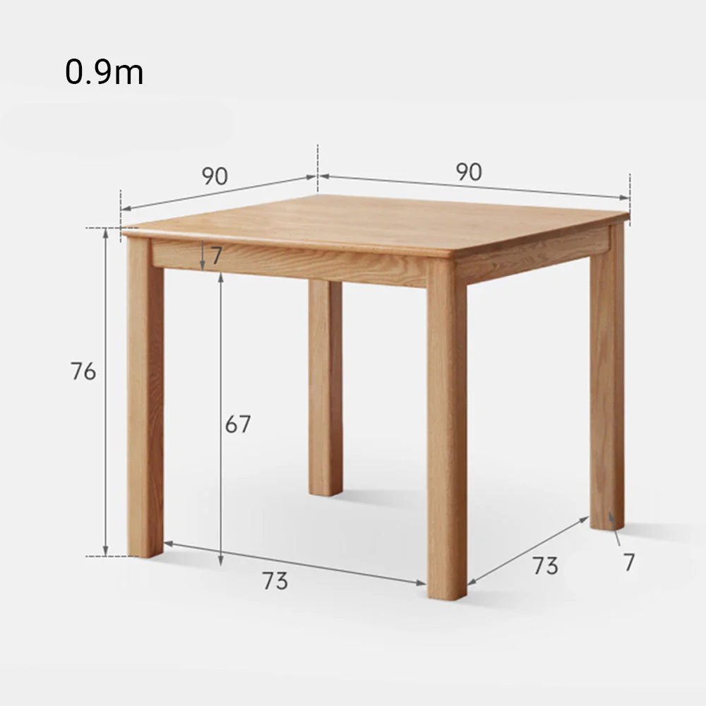 Venice Natural Solid Oak Square Dining Table - Image 11