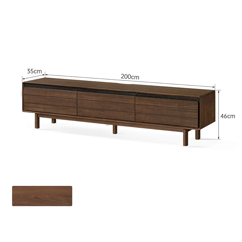 Viano Natural Solid Walnut Entertainment Unit - Image 12