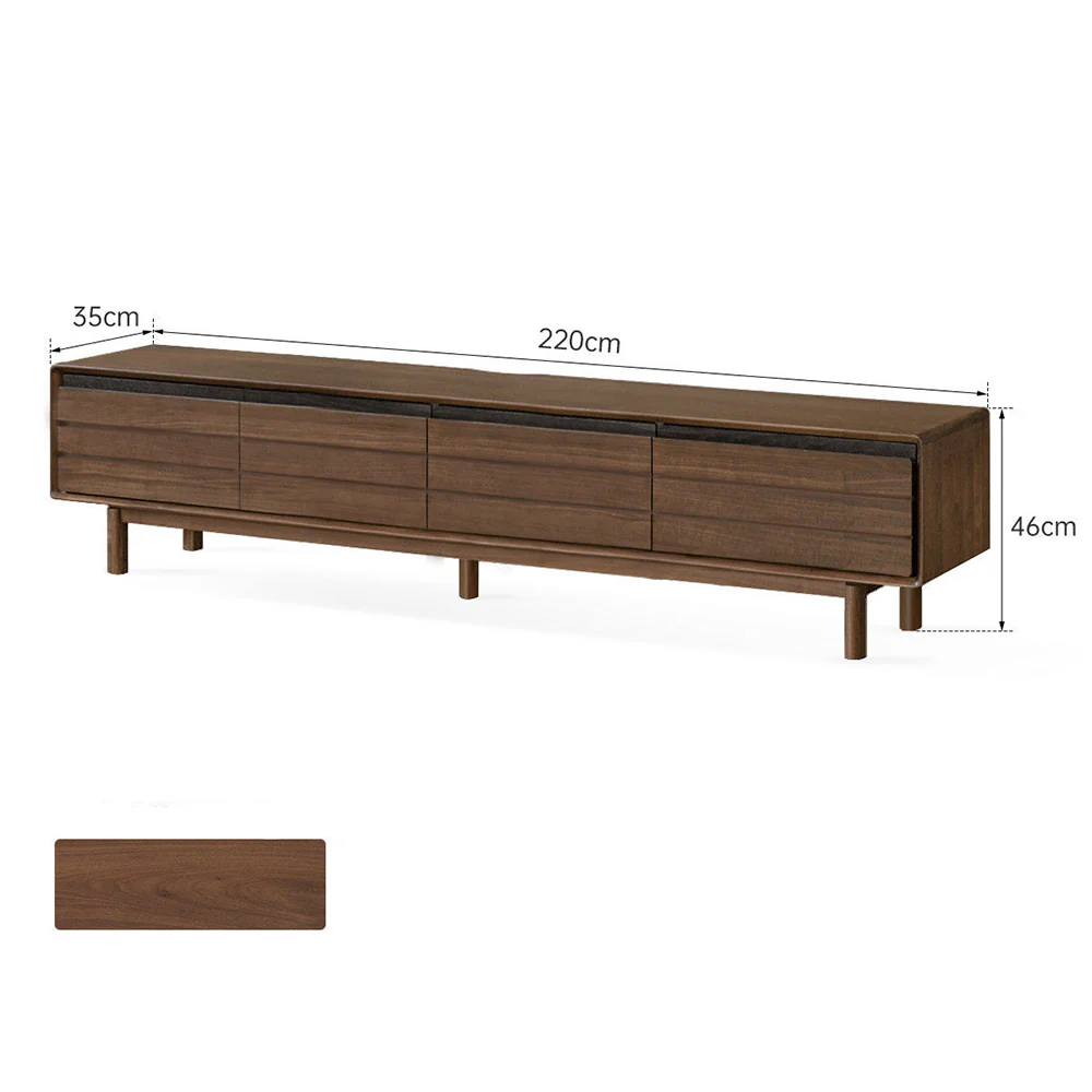 Viano Natural Solid Walnut Entertainment Unit - Image 13