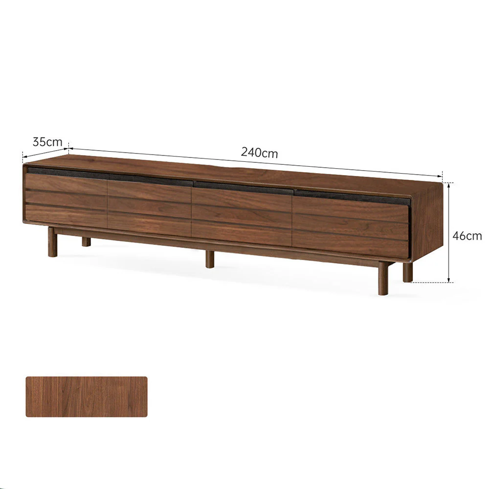 Viano Natural Solid Walnut Entertainment Unit - Image 14