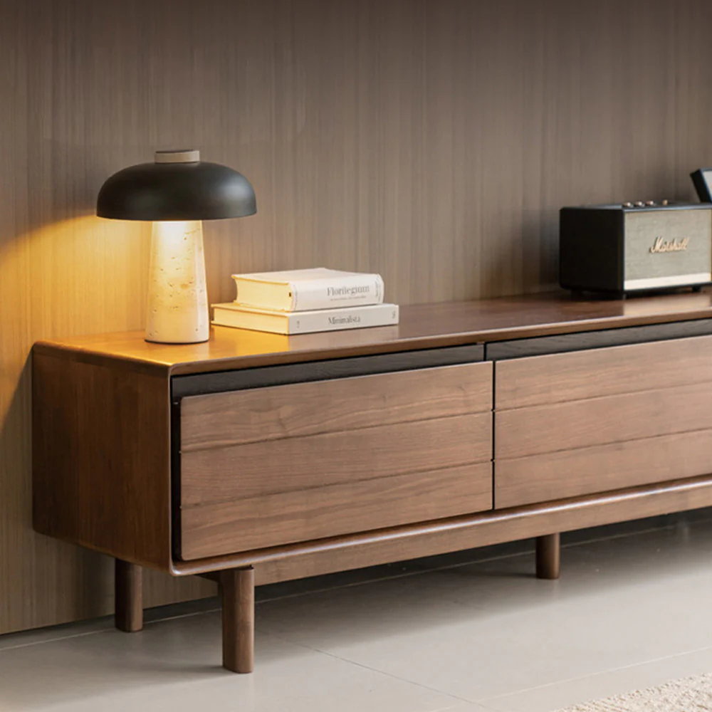 Viano Natural Solid Walnut Entertainment Unit - Image 4