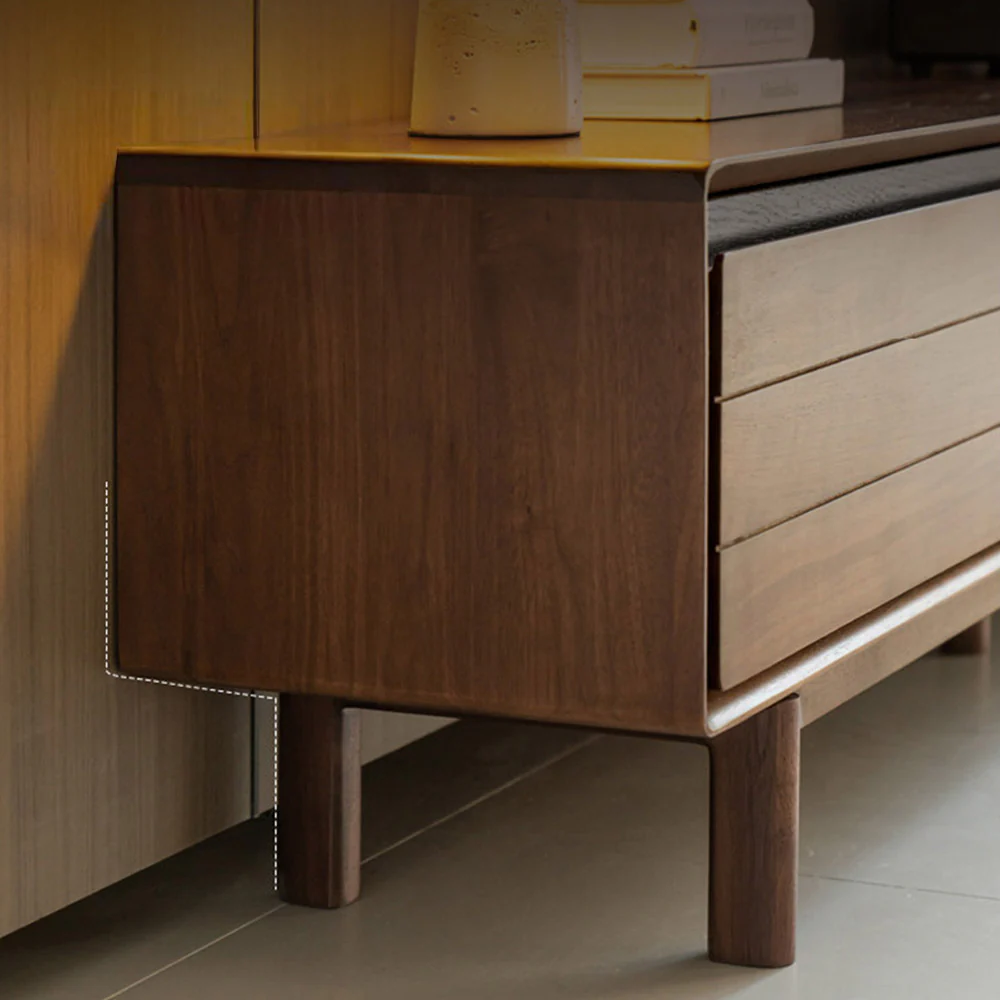 Viano Natural Solid Walnut Entertainment Unit - Image 7