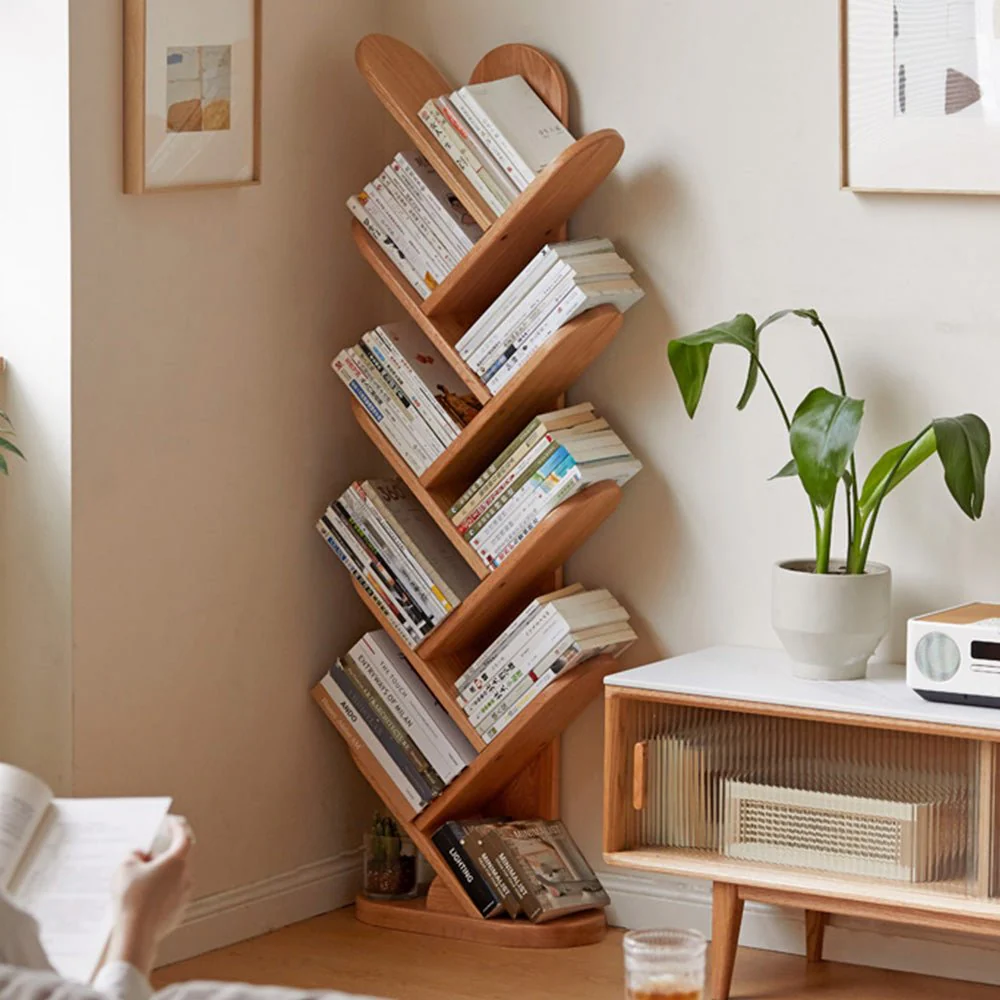 Vikten Natural Solid Oak Tree-Shaped Bookcase