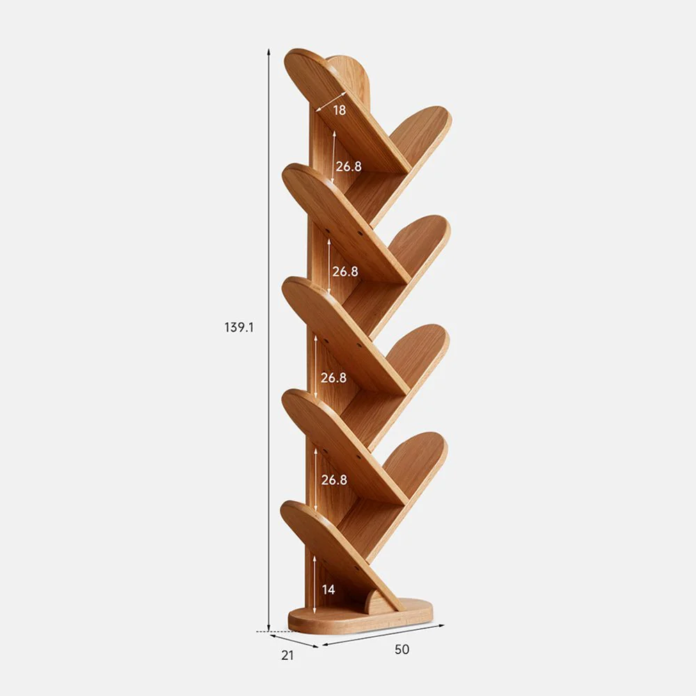 Vikten Natural Solid Oak Tree-Shaped Bookcase - Image 9