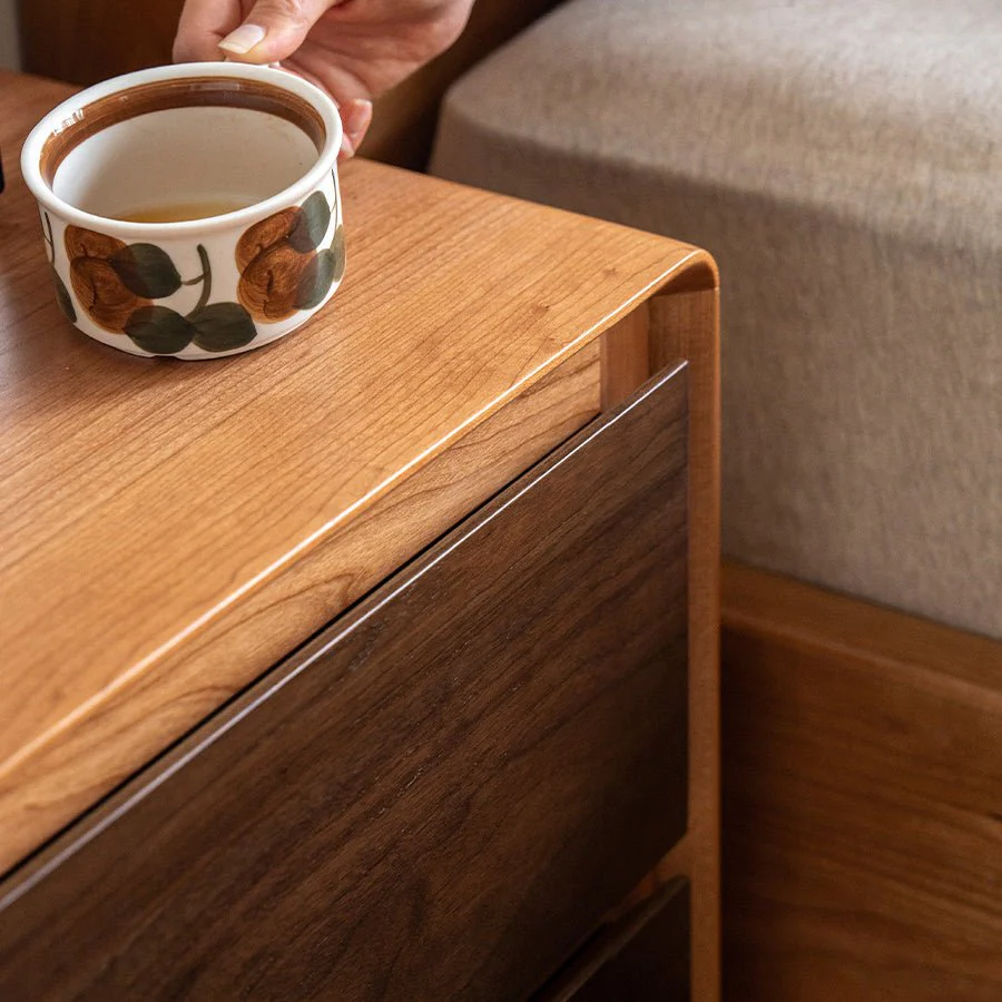 Viviez Colour Matching Floor Standing Bedside Table - Image 4