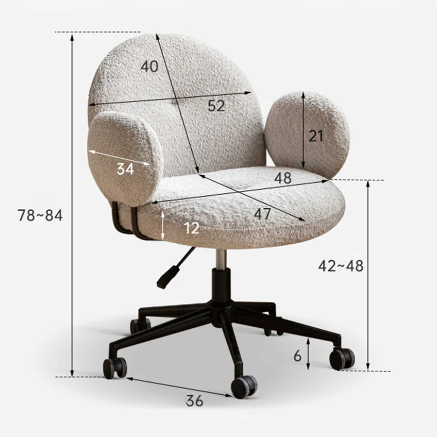 Vivo Ergonomic Faux Shearling Study Chair - Image 8
