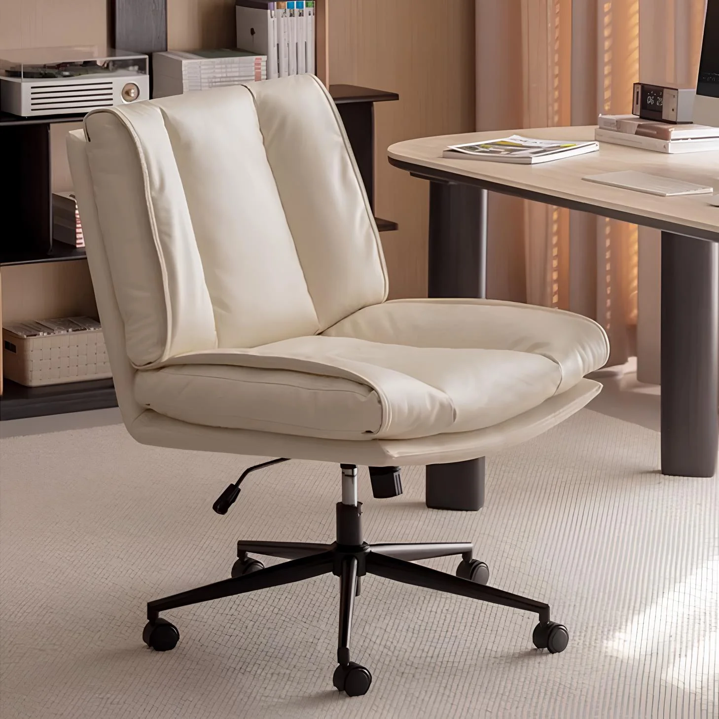 Waake Silicone Leather Swivel Study Office Chair
