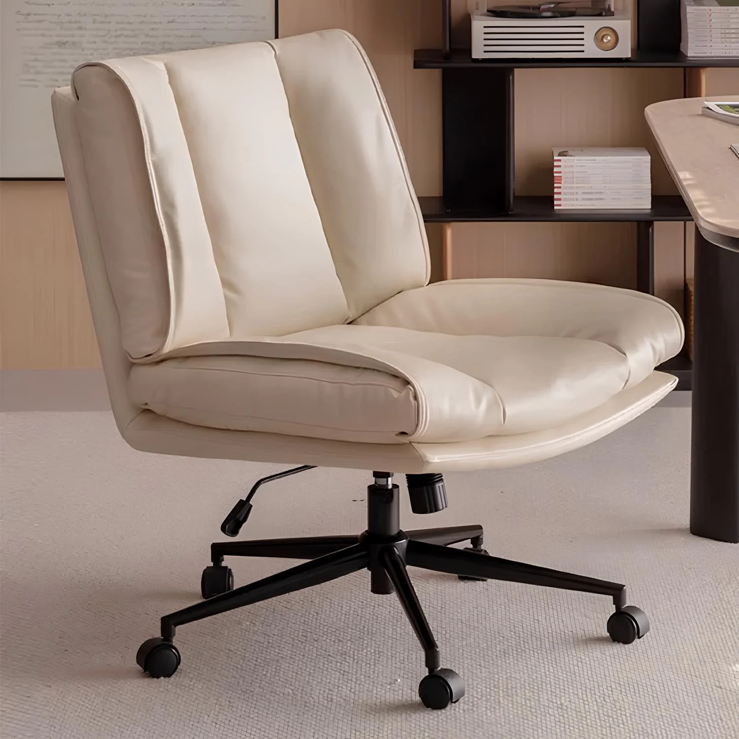 Waake Silicone Leather Swivel Study Office Chair - Image 3