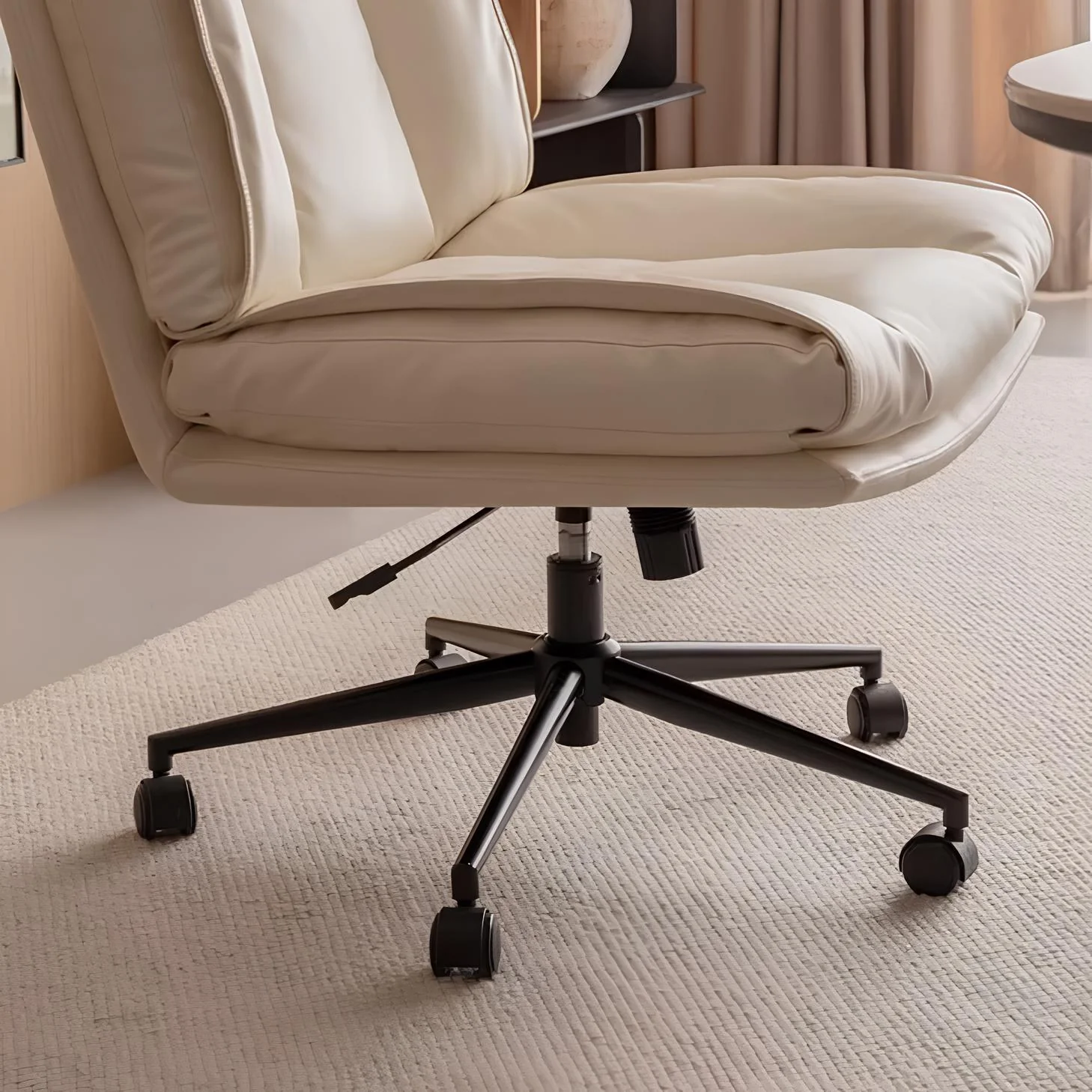 Waake Silicone Leather Swivel Study Office Chair - Image 4