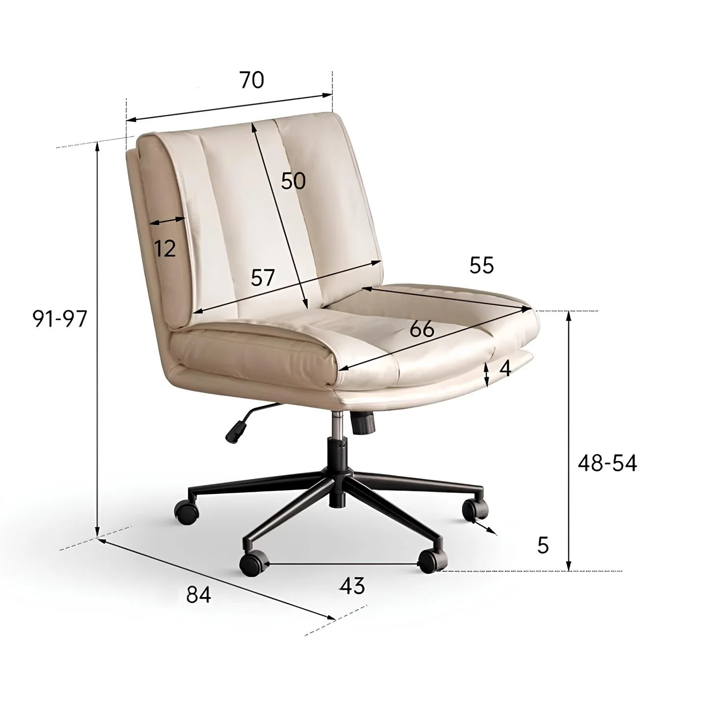 Waake Silicone Leather Swivel Study Office Chair - Image 5