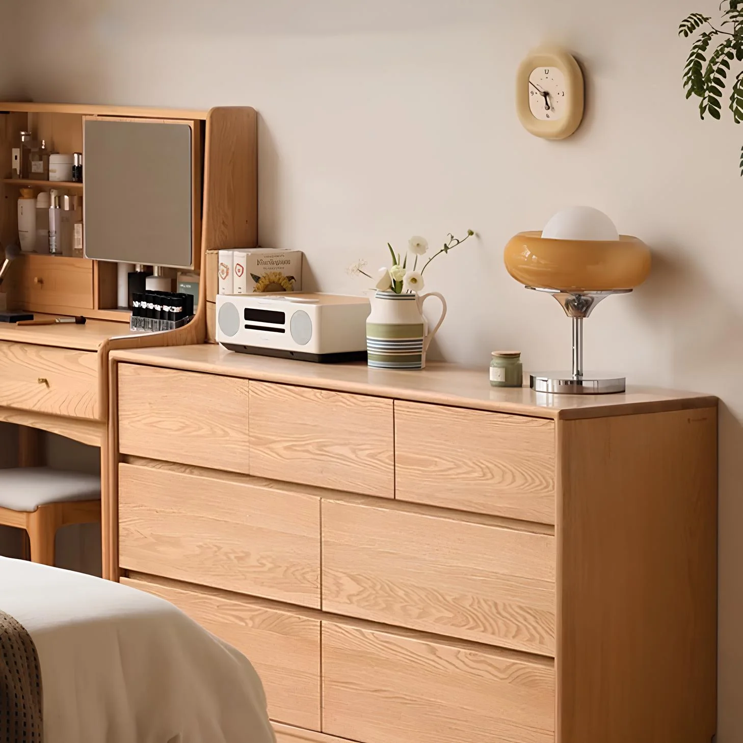 Warburg Natural Solid Oak 3 Over 4 Chest Drawers - Image 2