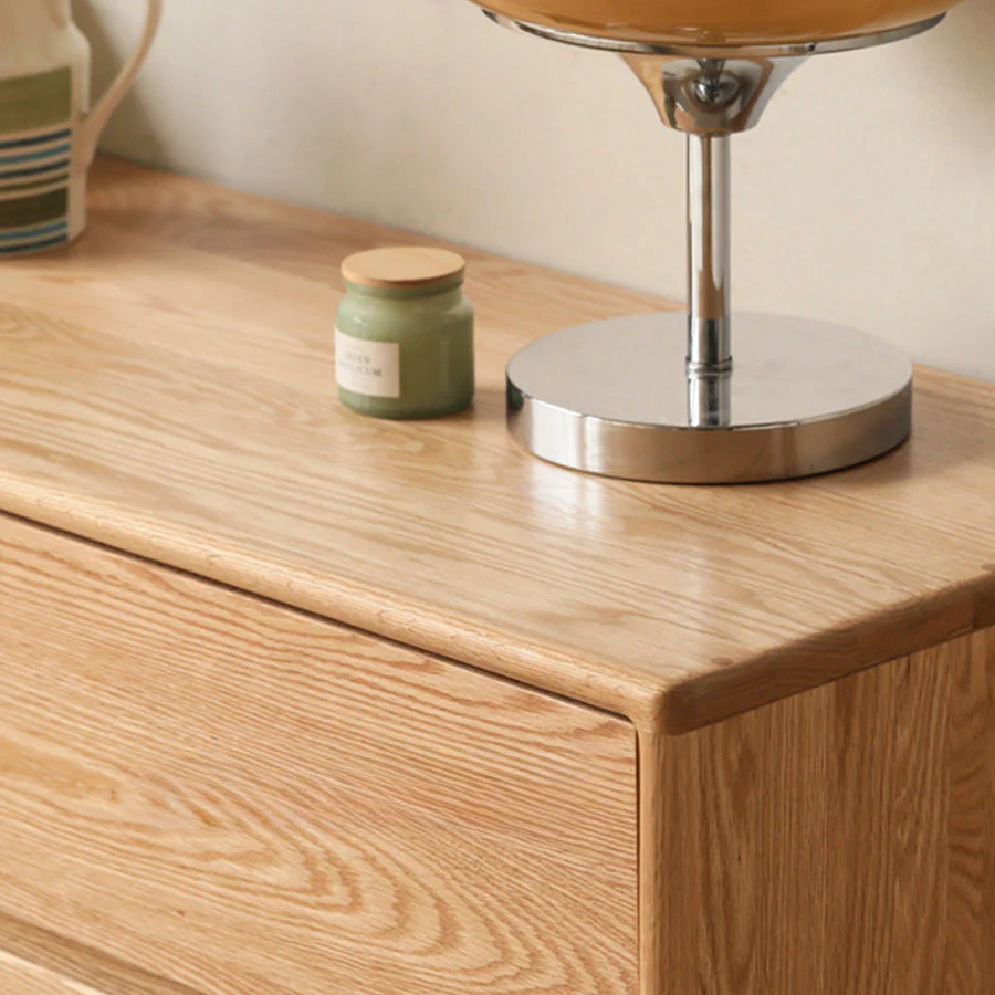 Warburg Natural Solid Oak 3 Over 4 Chest Drawers - Image 5