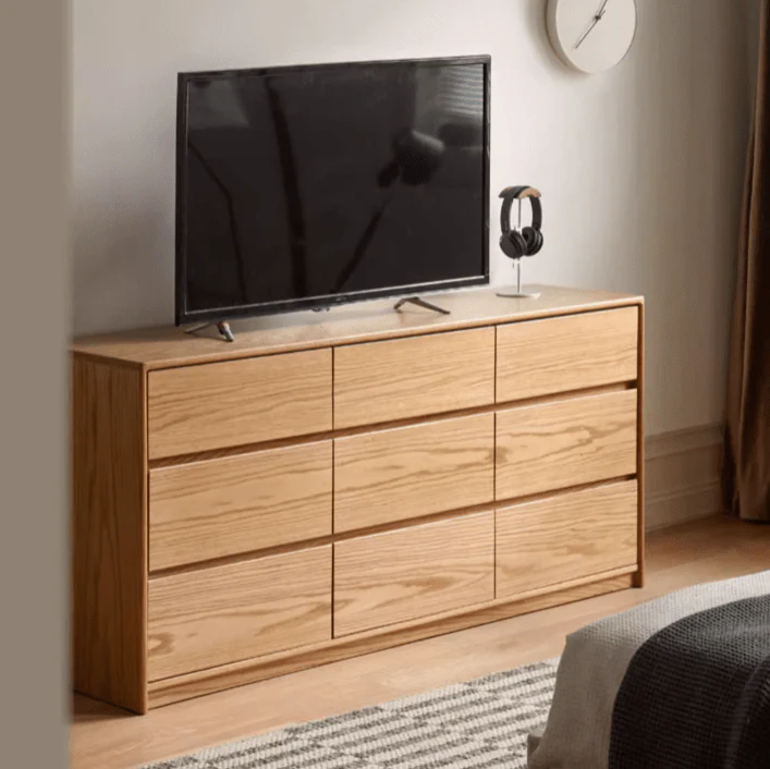 Warburg Natural Solid Oak 9 Drawers Sideboard - Image 2